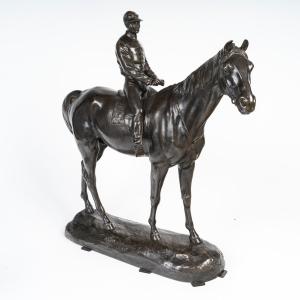 Bronze Sculpture Signed Comolera Representing A Rider On His Mount 