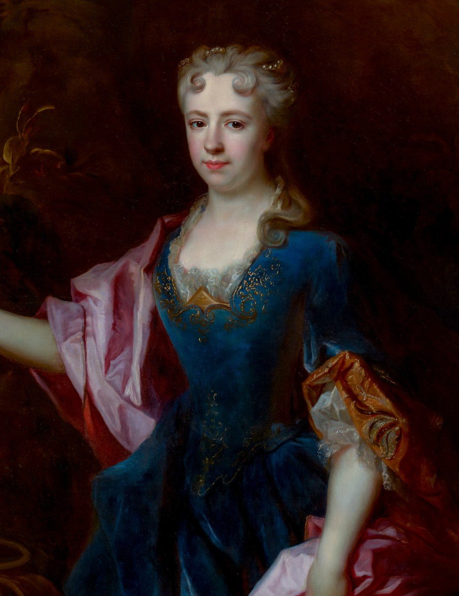 Portrait de femme, Marie-Madeleine de Chamillart vers 1720; Atelier De Robert Levrac-tournières-photo-3