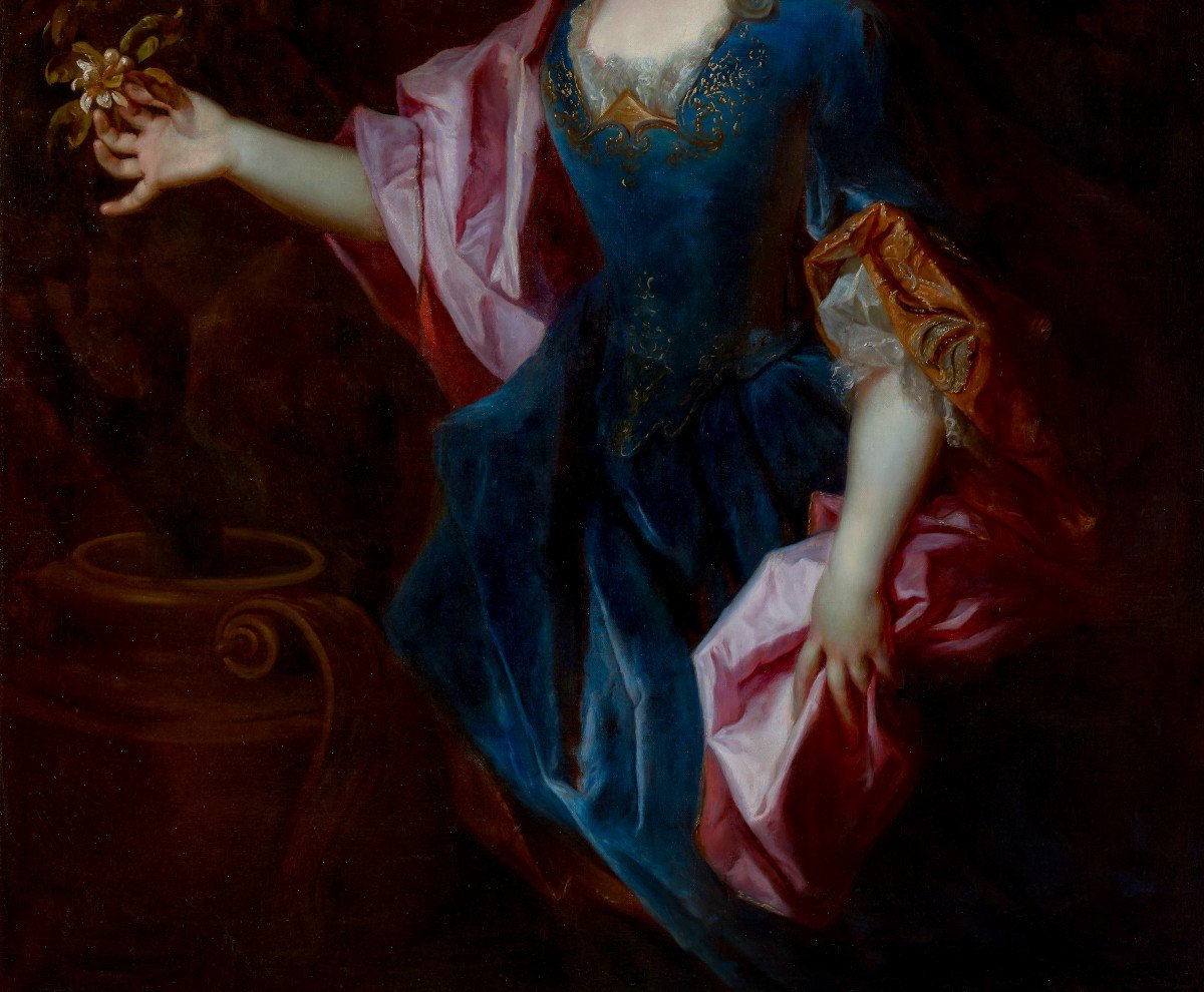 Portrait de femme, Marie-Madeleine de Chamillart vers 1720; Atelier De Robert Levrac-tournières-photo-7