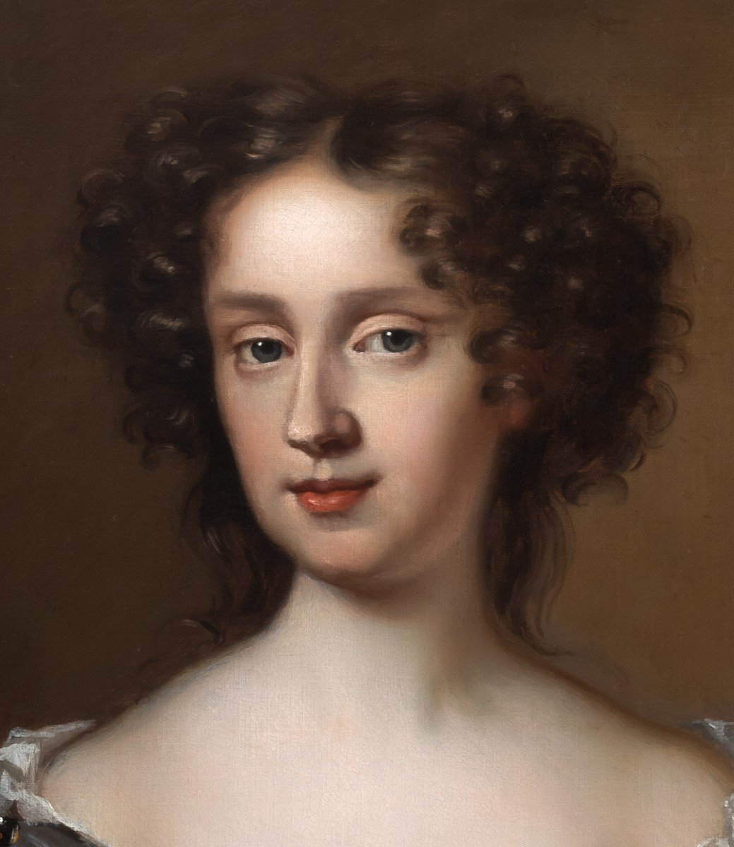 Vers 1680 Beau Portrait De Dame Dans Un Ovale Simulé ; Par Mary Beale, Huile Sur Toile-photo-3