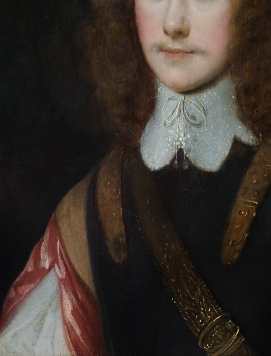 Portrait Gentleman Dans Un Curass, Thomas Bruce, Comte d'Elgin C.1638, Huile Sur Panneau -photo-3