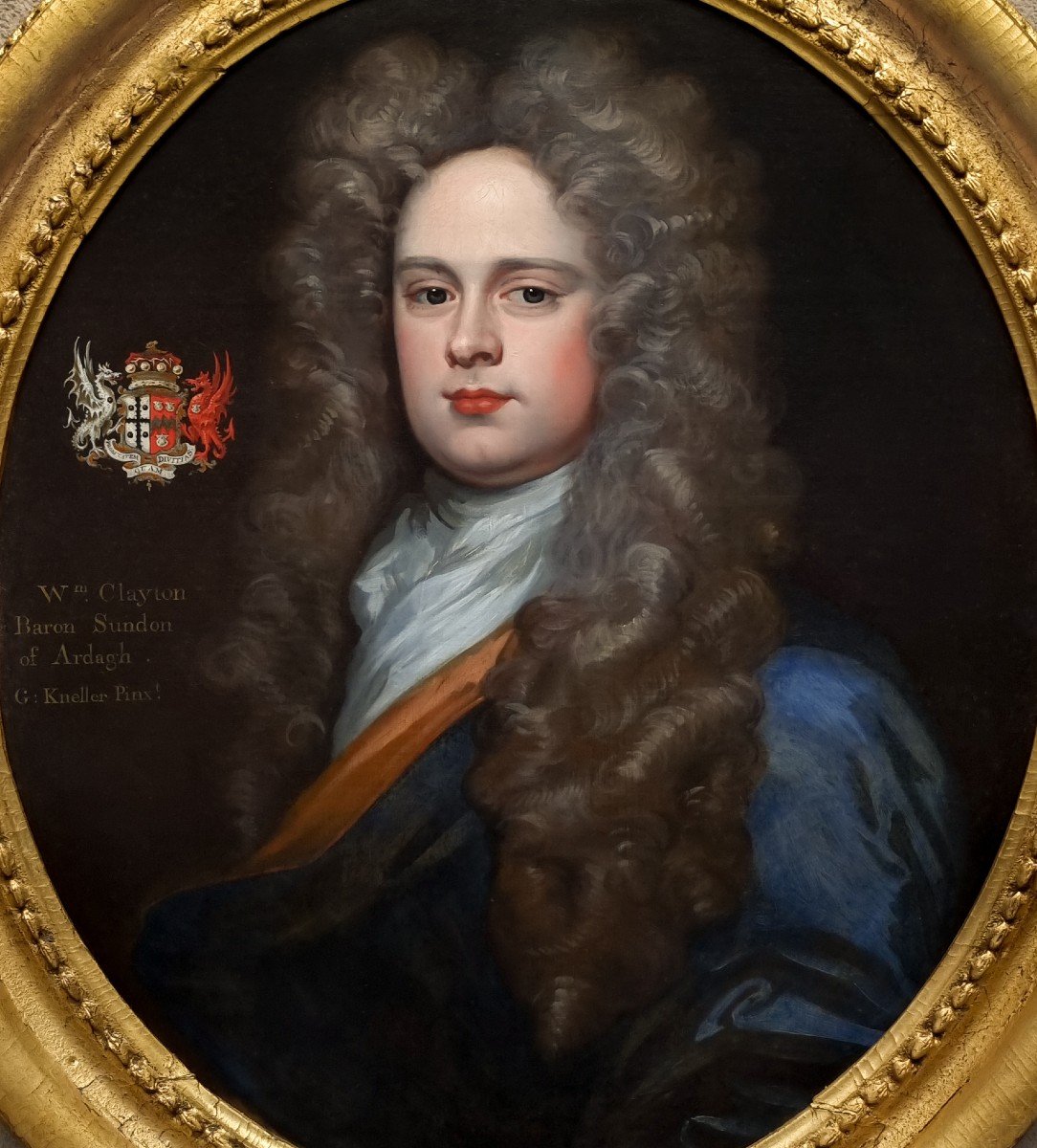 Portrait d'Un Gentilhomme, William Clayton Vers 1695-1710 ; Atelier Godfrey Kneller, Peinture-photo-4