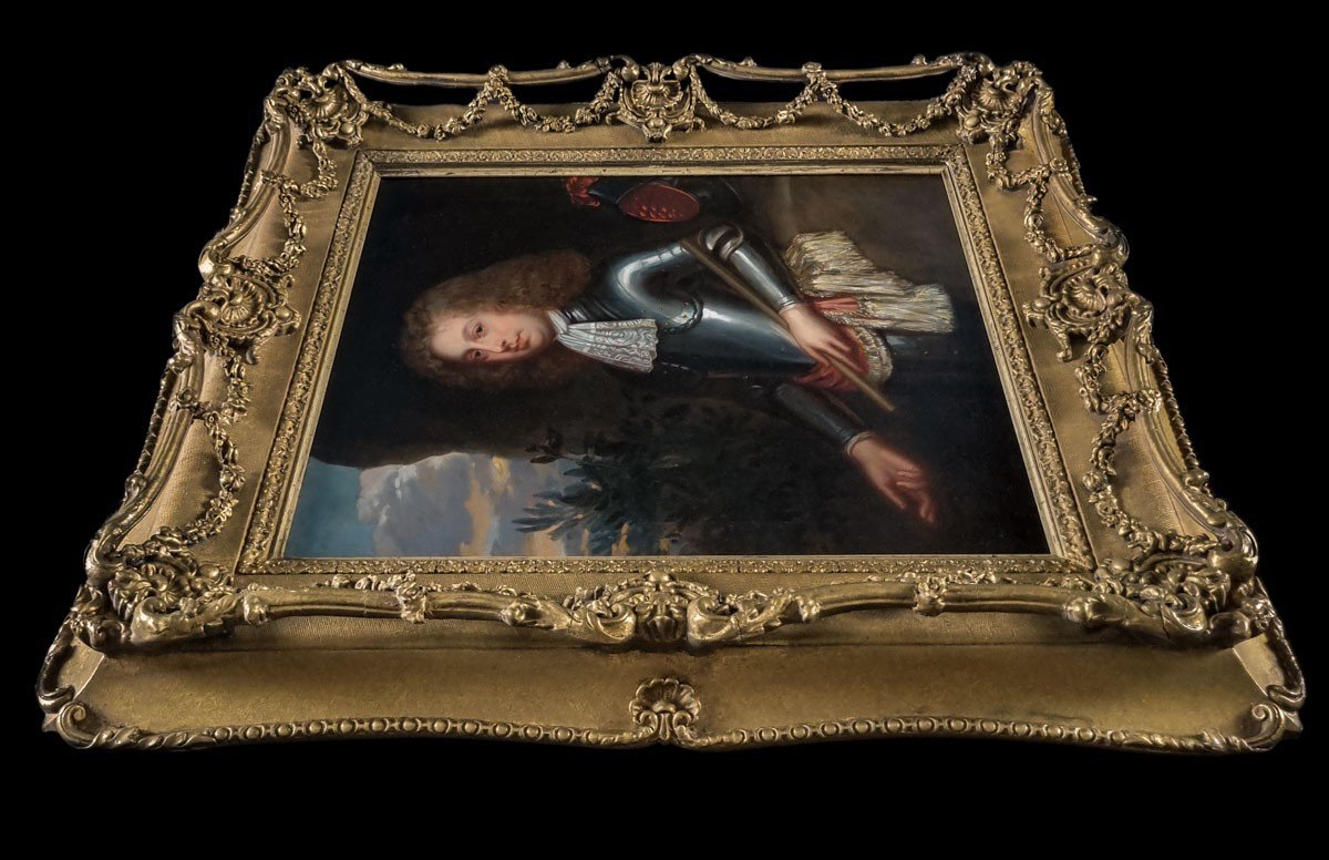 Vers 1676 Portrait d'Un Gentilhomme En Armure, Richard Knight, Huile Sur Toile, Cadre Exquis-photo-3