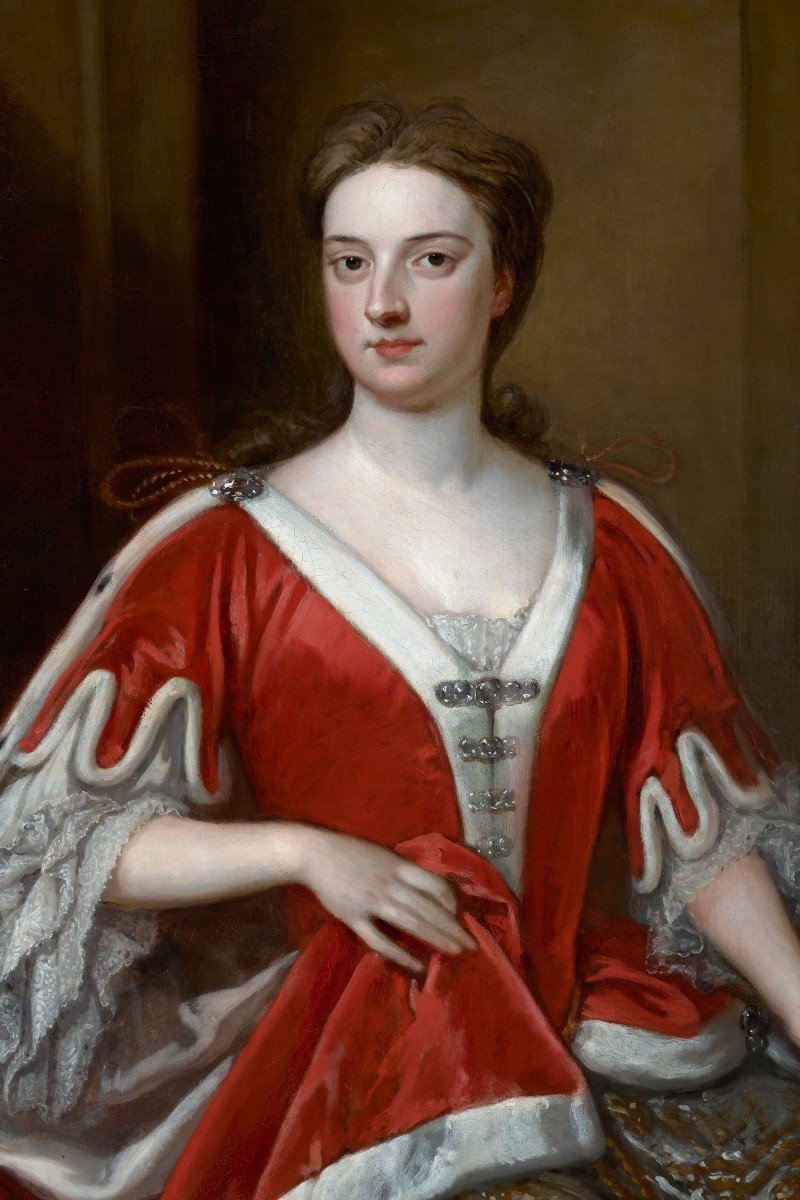 Portrait d'Abigail, Comtesse De Kinnoull Vers 1709, Signé Et Daté Par Godfrey Kneller, Peinture-photo-6