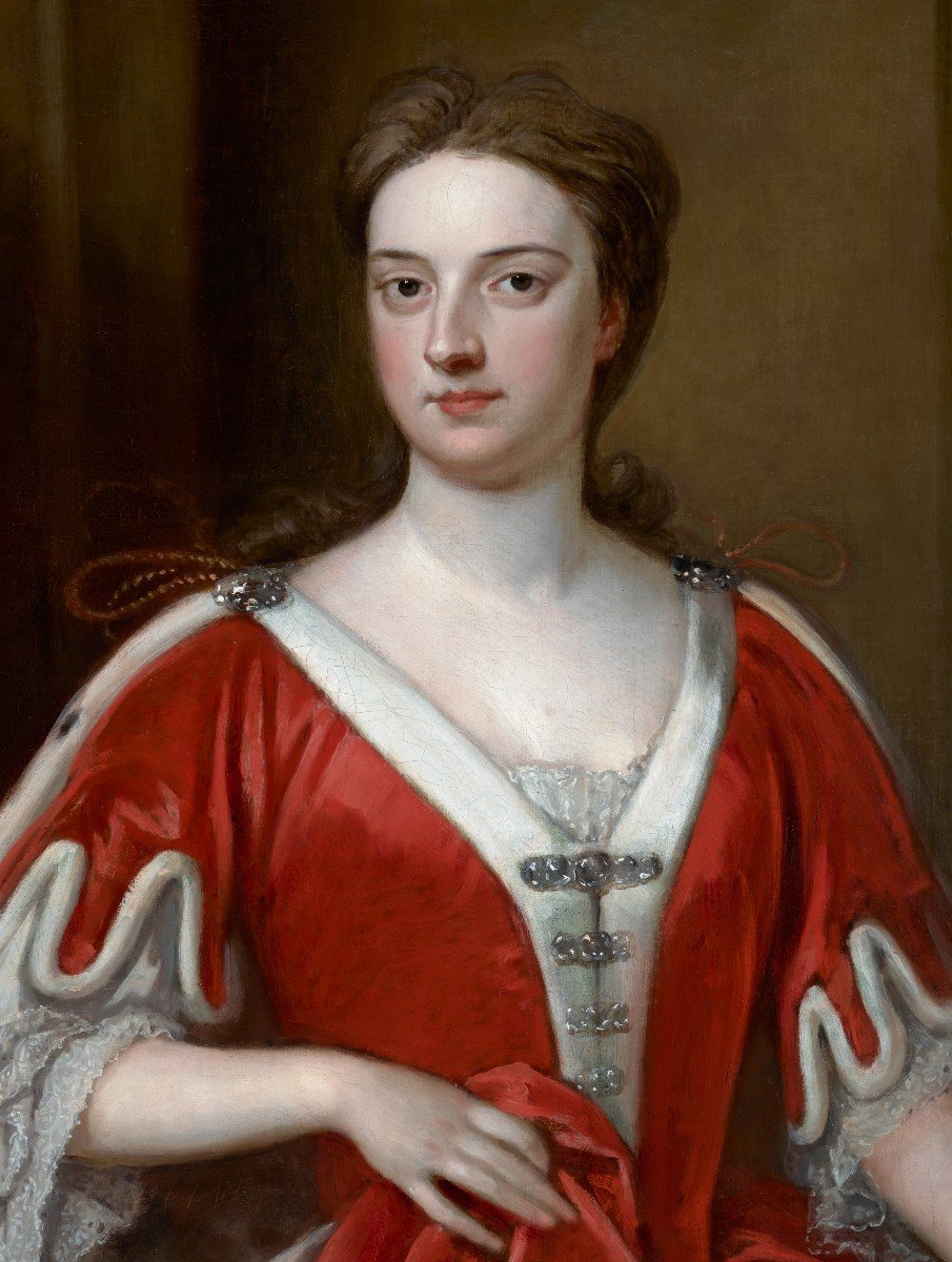 Portrait d'Abigail, Comtesse De Kinnoull Vers 1709, Signé Et Daté Par Godfrey Kneller, Peinture-photo-7