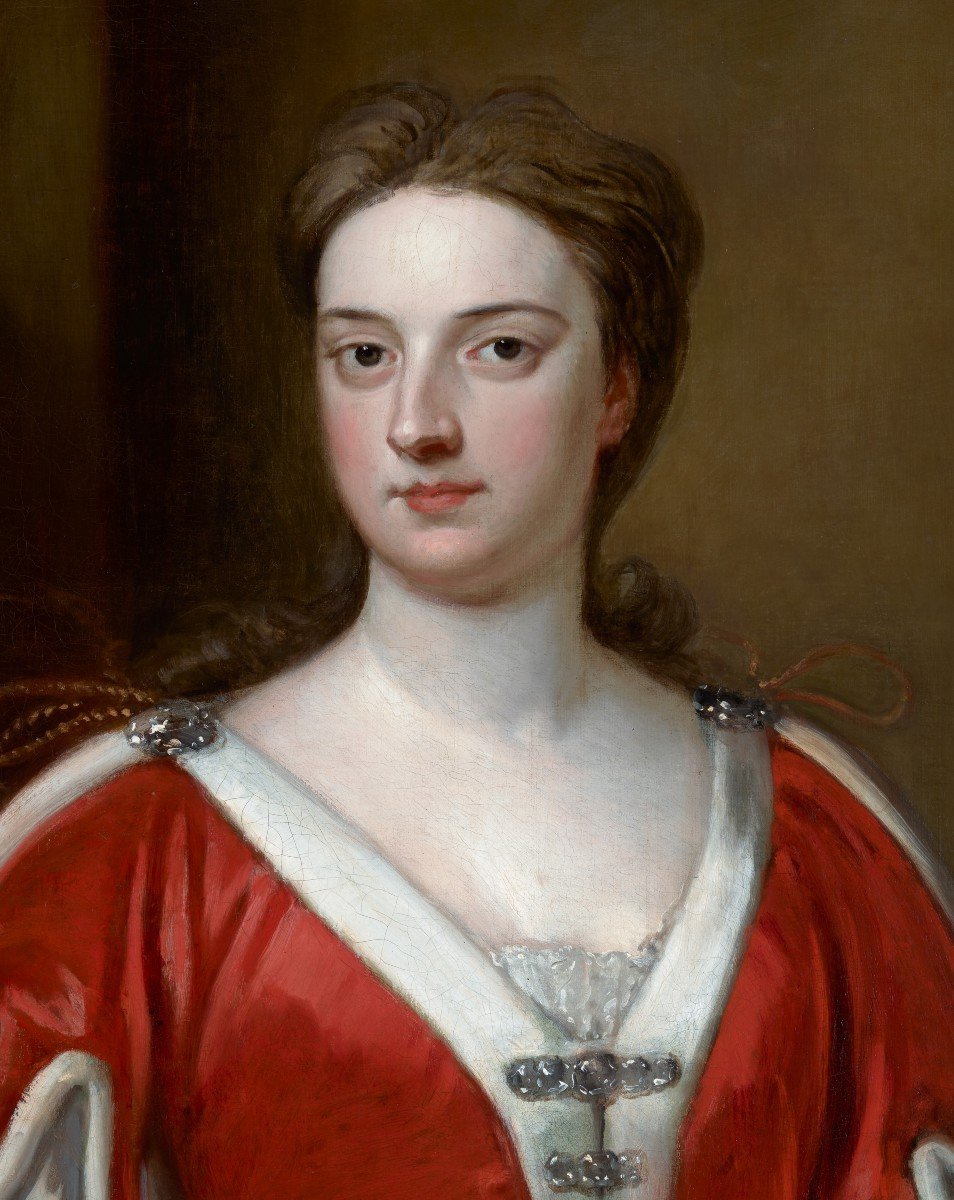 Portrait d'Abigail, Comtesse De Kinnoull Vers 1709, Signé Et Daté Par Godfrey Kneller, Peinture-photo-8