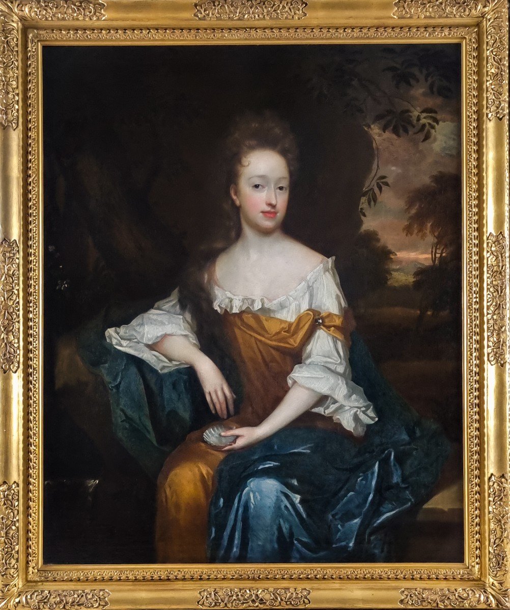 Portrait d'Une Dame Dans Un Bois Tenant Une Coquille Vers 1690 ; Peinture à l'Huile Sur Toile