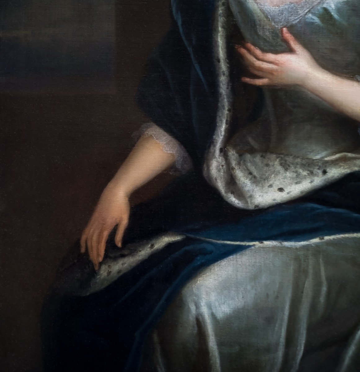 Portrait De Frances, Vicomtesse Scudamore, En Robe Argentée Et Manteau Bleu, Vers 1709-1719-photo-4