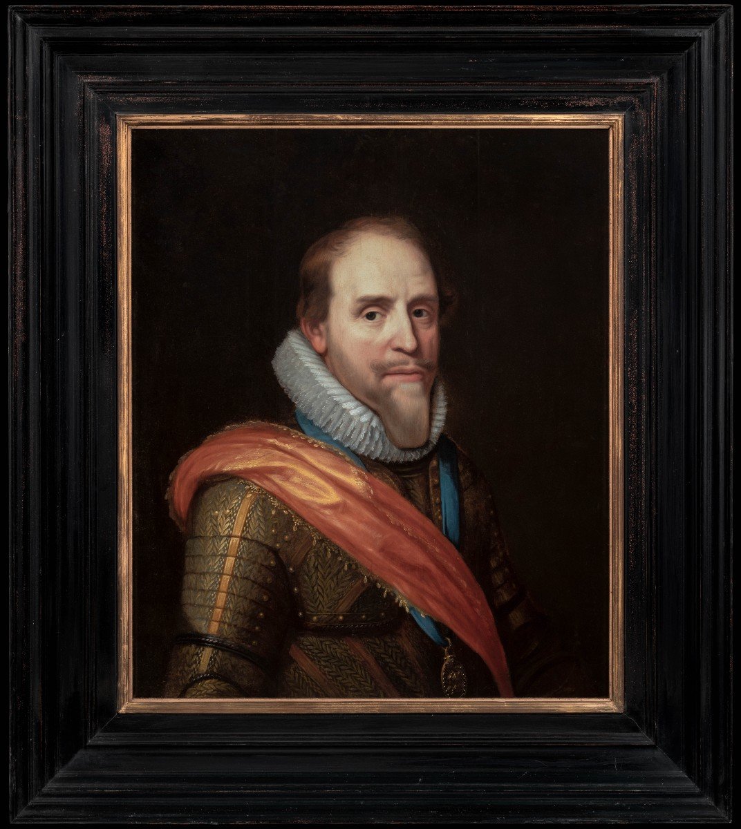 Portrait Sur Panneau d'Un Gentilhomme, Maurice, Prince d'Orange-nassau, XVIIe Siècle Mierevelt