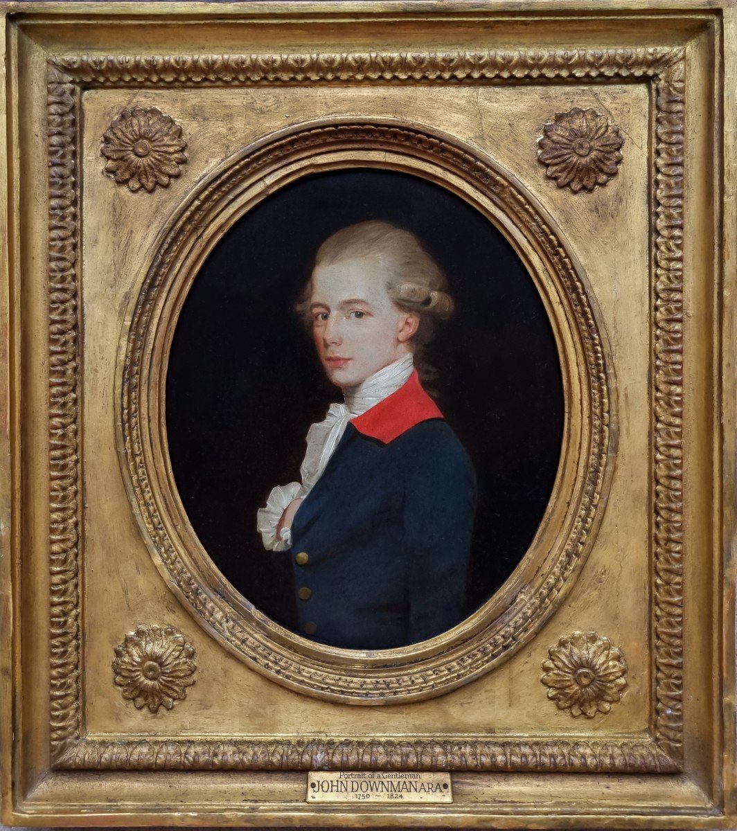 Portrait d'Un Gentilhomme, M. Kennaway En Manteau Bleu, Signé Daté De 1779, Peinture à l'Huile