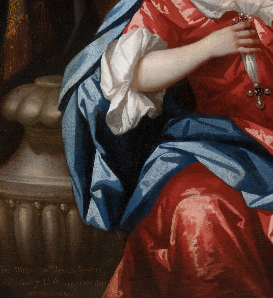 Portrait Of Lady Elizabeth Bertie Willoughby On A Porch 1692; Jan Van Der Vaart, Oil Painting-photo-7