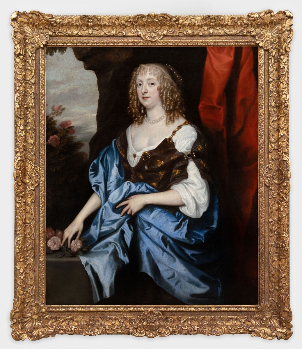 Portrait De Catherine Murray à Côté d'Un Socle Avec Des Roses, XVIIe Siècle ; Anthony Van Dyck