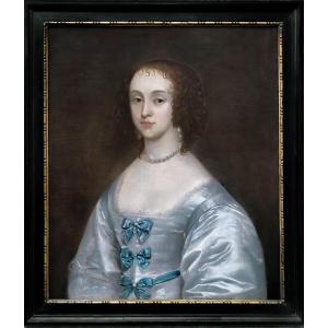 Portrait Of A Lady, Katherine St Aubyn Godolphin C.1637, Antique Painting Oil On Canvas