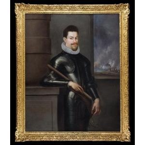 Portrait d'Un Gentilhomme En Armure Et Tenant Un Bâton Vers 1635, Provenance Du Manoir