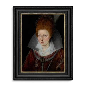 Portrait Of Princess Elizabeth, Later Queen Of Bohemia, Dated 1606, Oil On Panel Painting