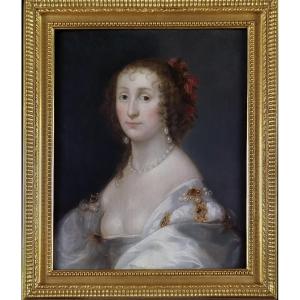 Portrait De Lady Diana Cecil, Comtesse d'Elgin Vers 1638, Provenance Du Manoir Peinture