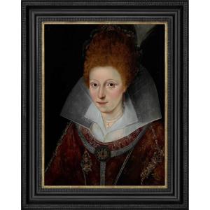 Portrait De La Princesse élisabeth, Future Reine De Bohême, Daté De 1606, Huile Sur Panneau