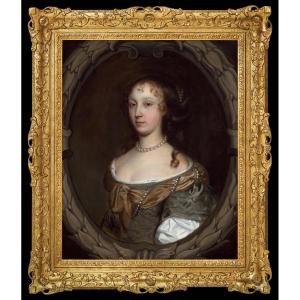 Portrait Of A Lady In A Green Dress Pearls C.1660; Studio Of John Michael Wright, Painting