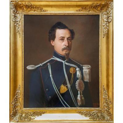 Portrait Of An Officer, Signed & Dated 1855; Alfred Guillard (1810-1880)