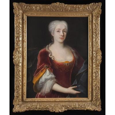 Portrait Of An Elegant Lady C.1722