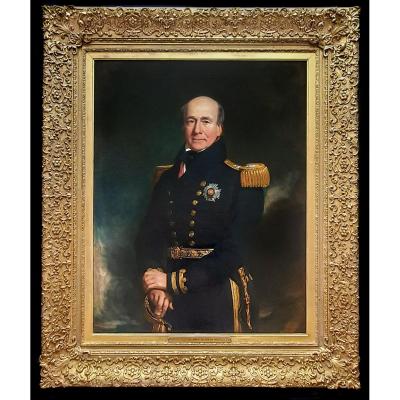 Portrait Du Vice-amiral Sir John Chambers White (c.1770-1845), Signé Et Daté 1840, 149 X 124 Cm