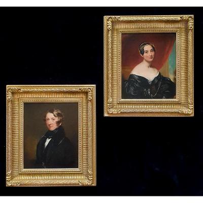 Portrait Of Gentleman & Portrait Of Lady C.1836; Attributed To James Middleton (c.1805-1874)