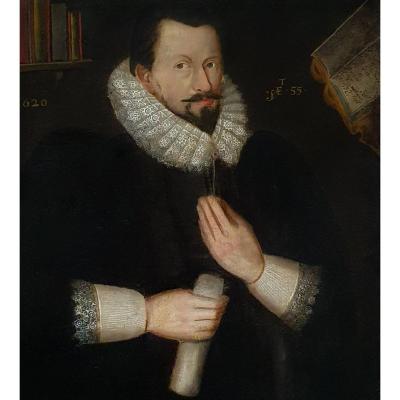 Circa 1620 Portrait Of Sir Richard Bolton;  Follower Of Marcus Gheeraerts (c.1561-1636)