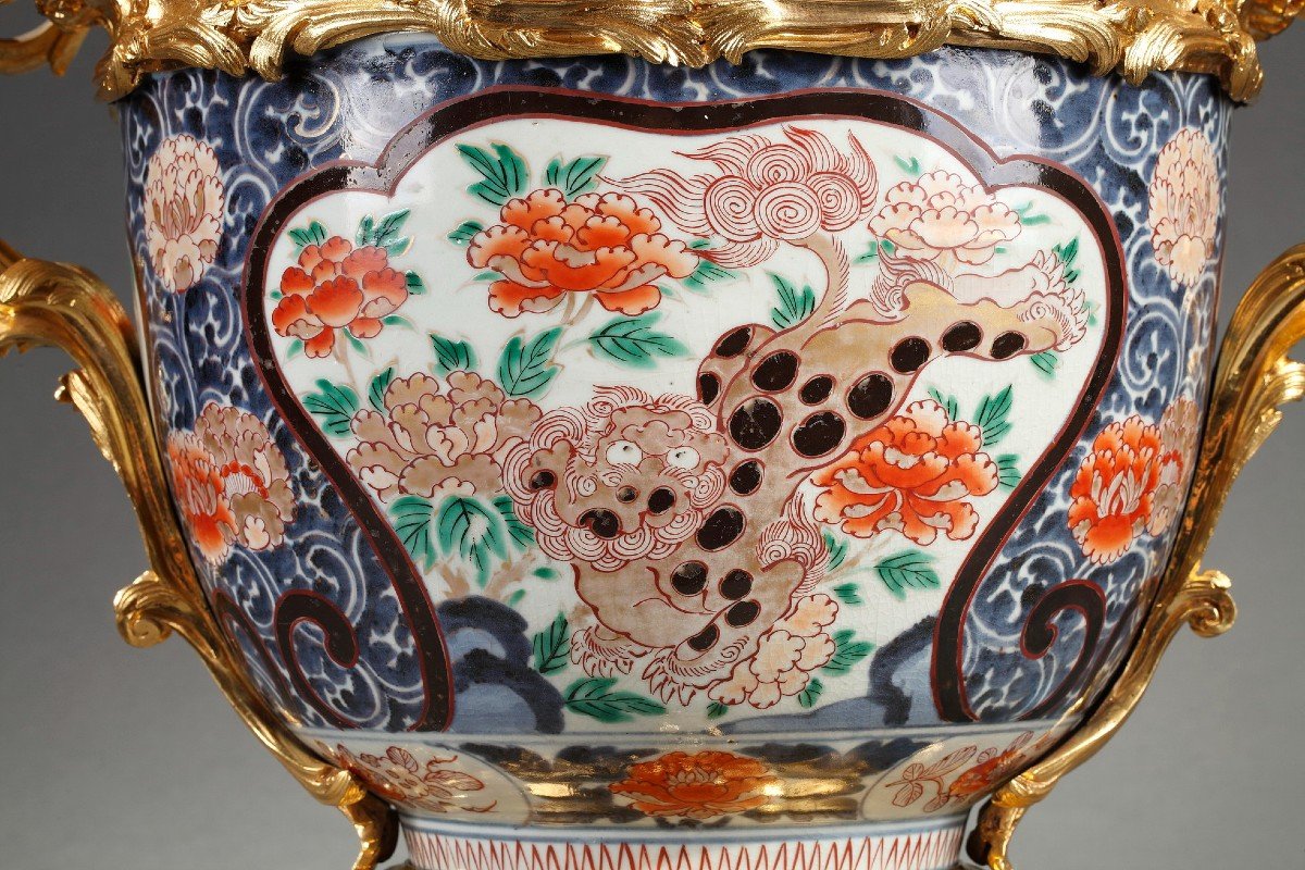 Imari Porcelain Planter, Japan - France, Circa 1880-photo-2