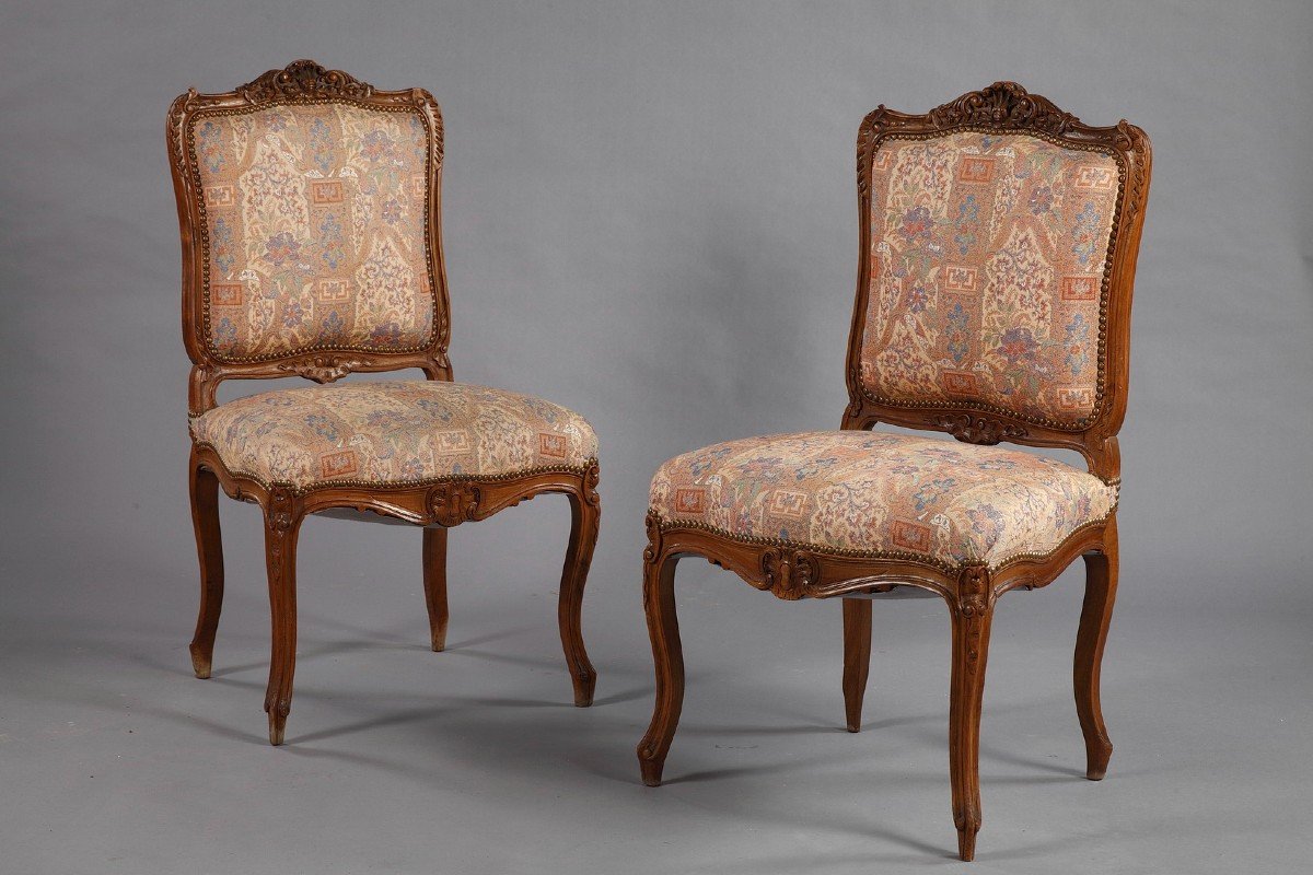 Set Of Eight Régence Style Seats, France, Late 19th Century-photo-4