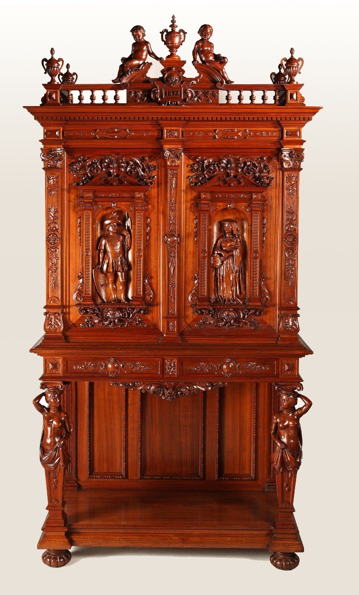 Cabinet Néo-renaissance attribué à H.-A. Fourdinois, France, 1893