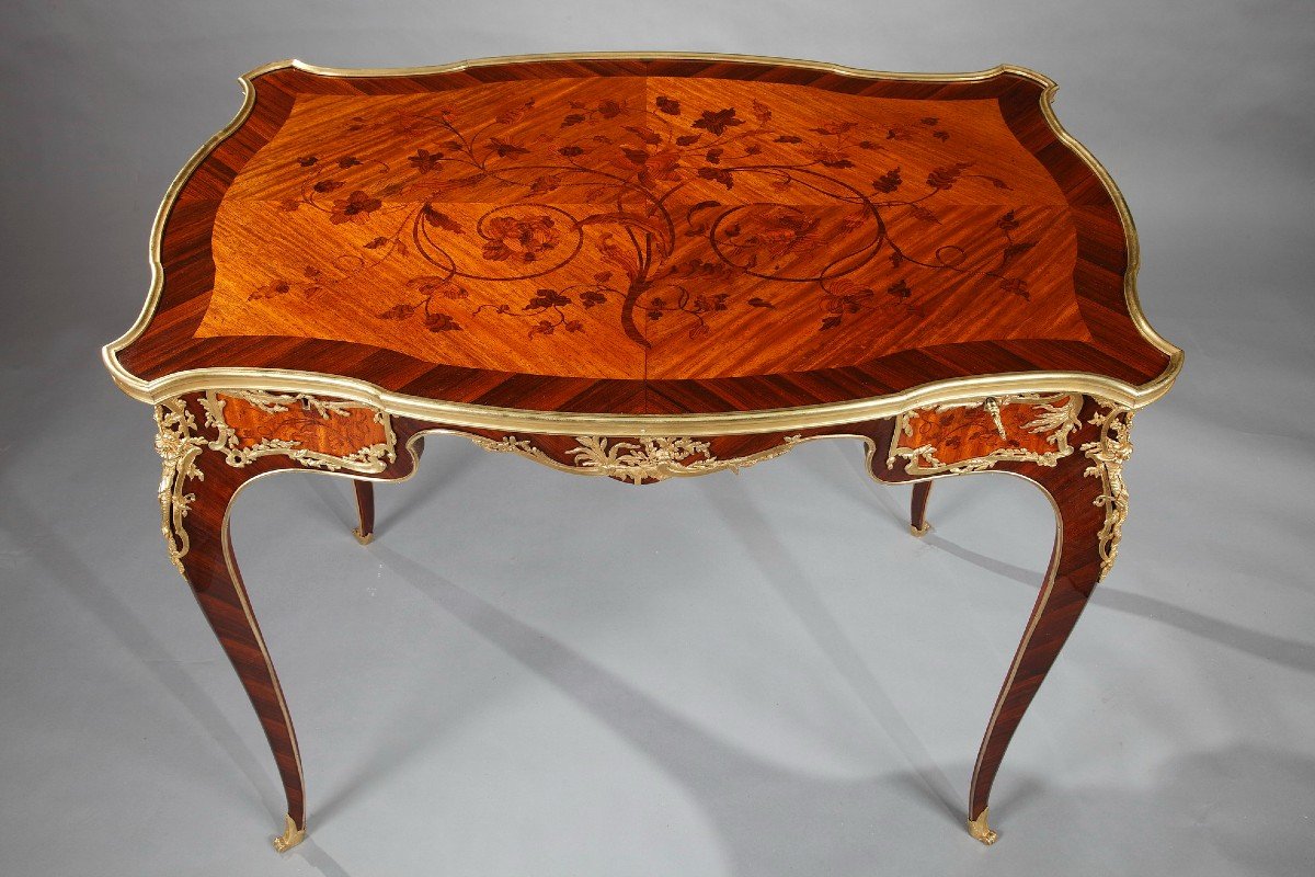 Table de Salon d'inspiration Louis XV attribuée à J-E Zwiener, France, Circa 1880-photo-2