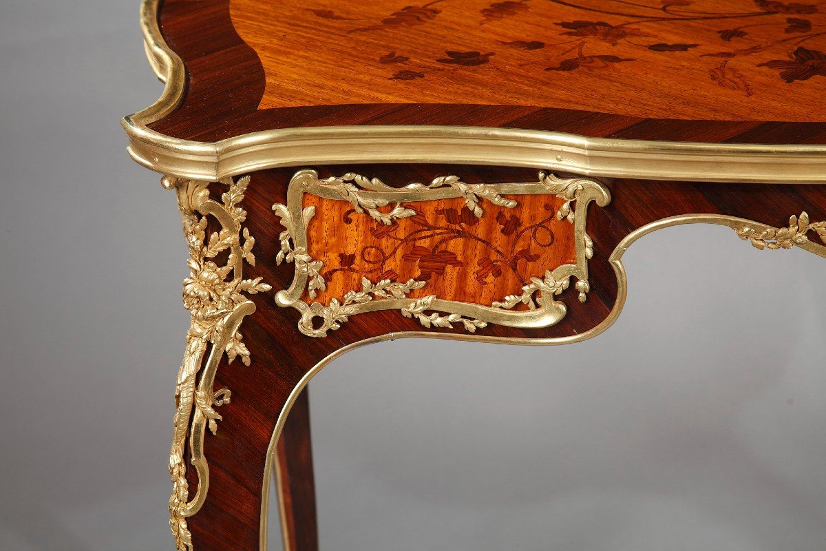 Table de Salon d'inspiration Louis XV attribuée à J-E Zwiener, France, Circa 1880-photo-4