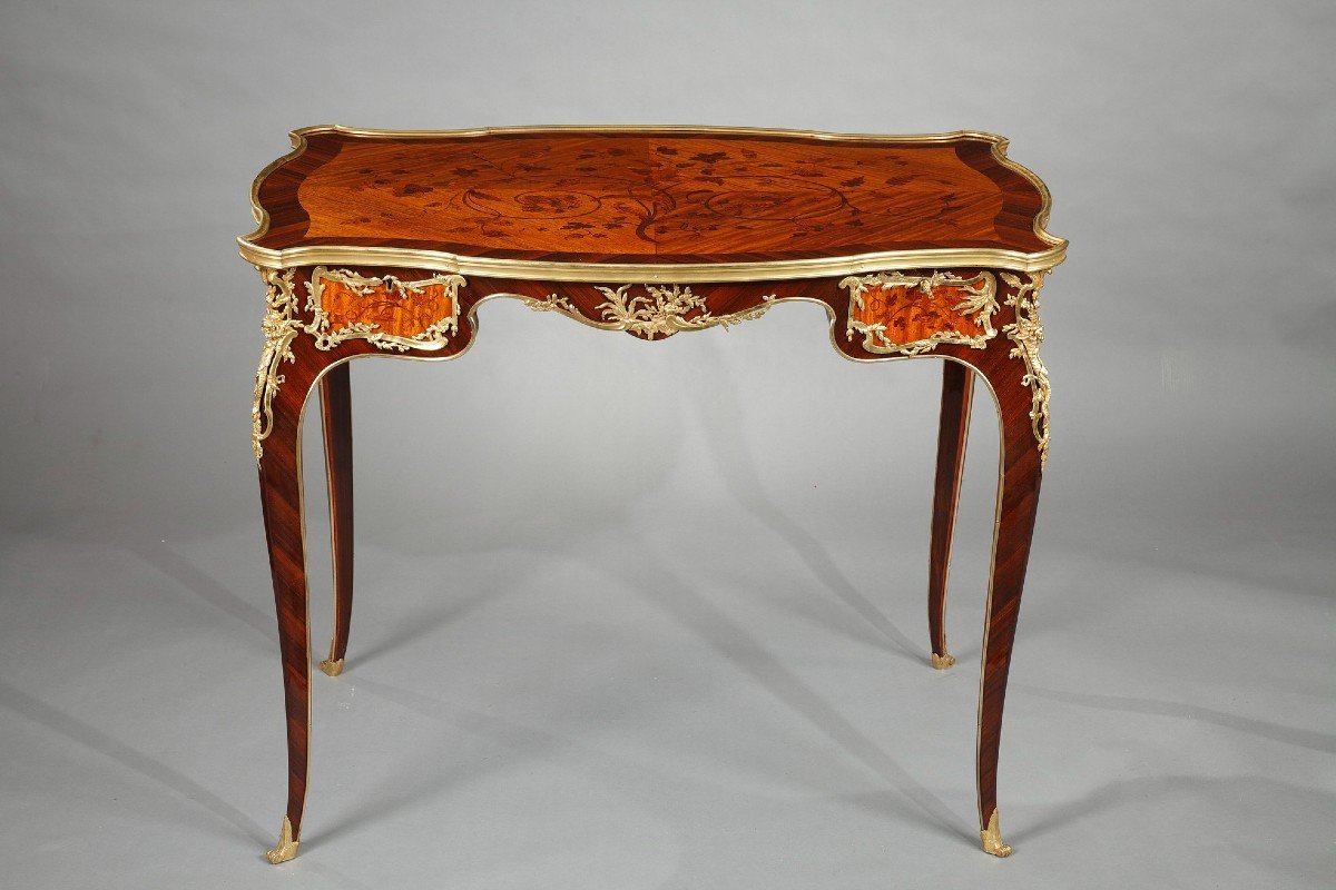 Table de Salon d'inspiration Louis XV attribuée à J-E Zwiener, France, Circa 1880