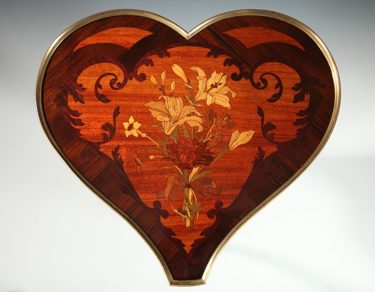 Table "Coeur" attribuée à A. Krieger, France, circa 1860-photo-2