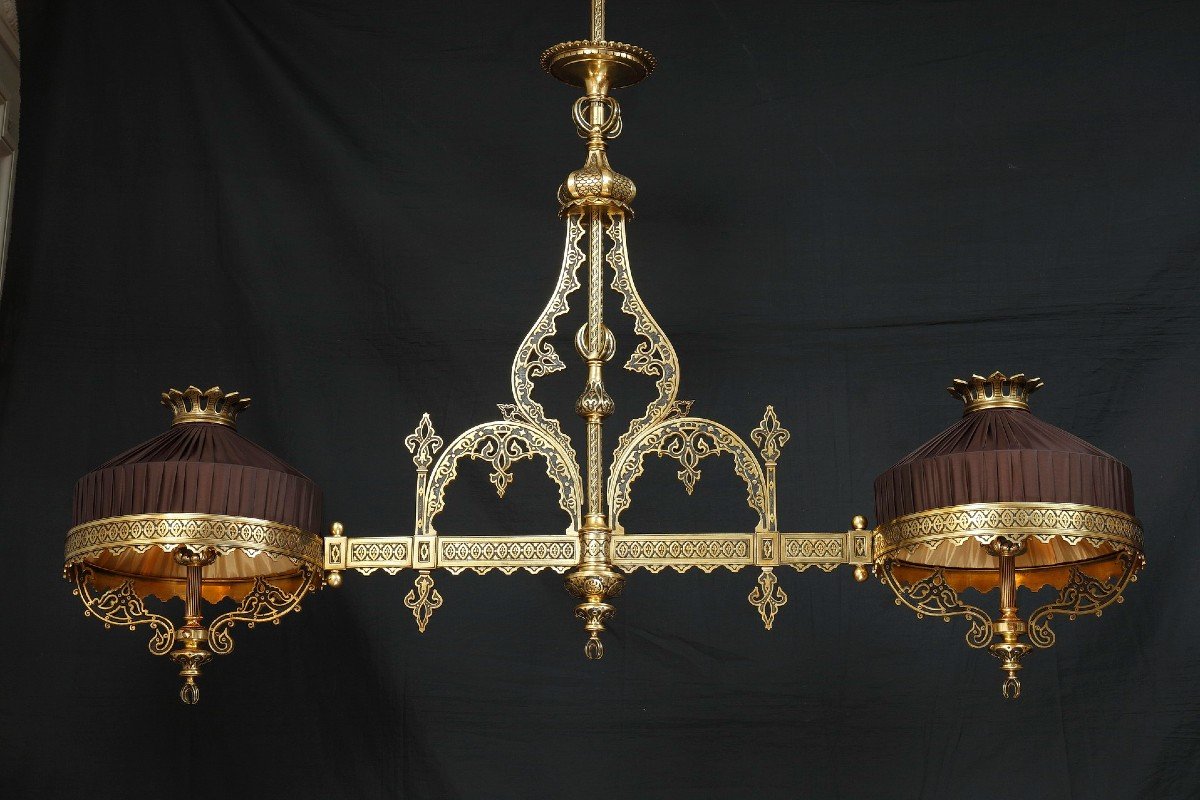 Lustre en bronze de style Ottoman, France, circa 1880-photo-4