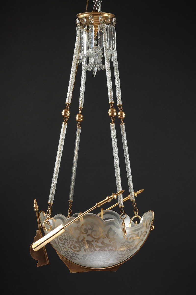 Crystal Chandelier "la Nef" Attributed To Baccarat, France, Circa 1870-photo-2