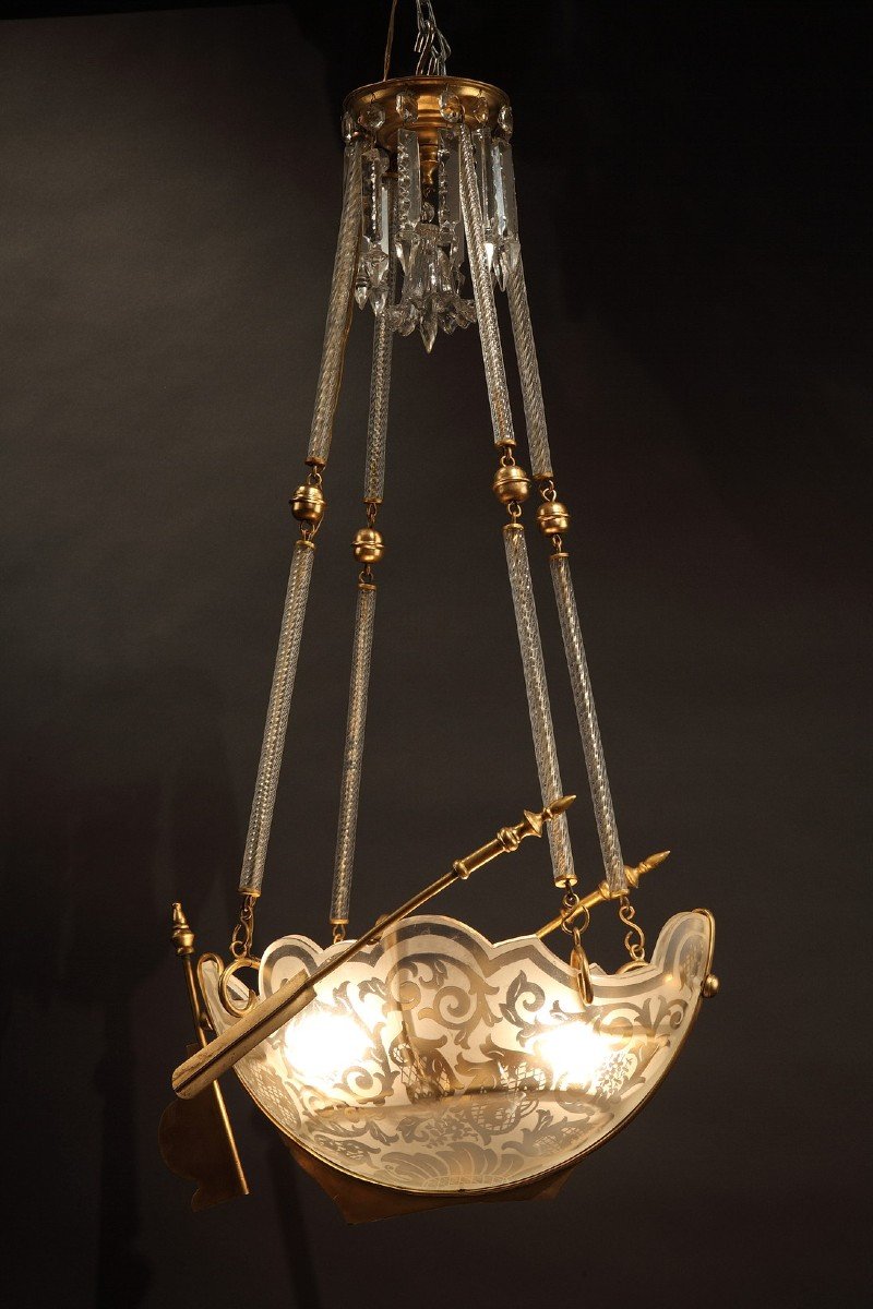 Crystal Chandelier "la Nef" Attributed To Baccarat, France, Circa 1870-photo-4