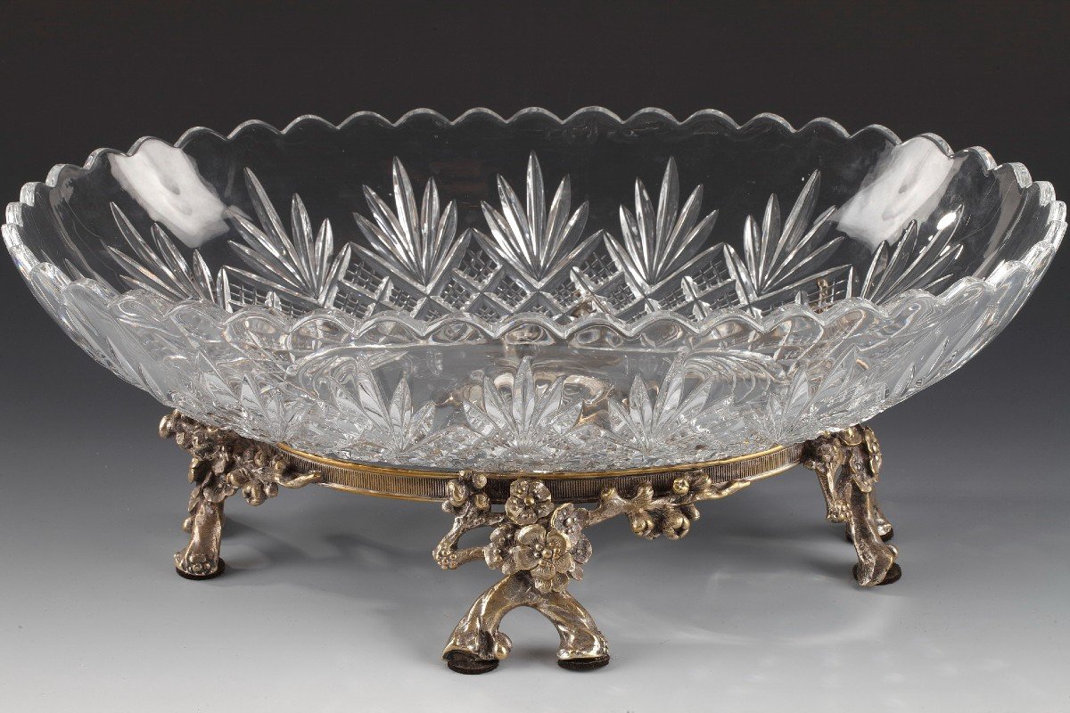 Centre de Table en Cristal Taillé attribué à Baccarat, France, circa 1870-photo-2