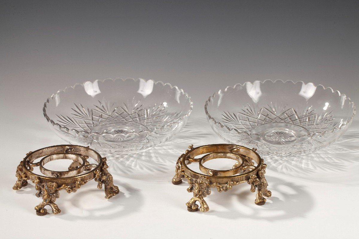 Centre de Table en Cristal Taillé attribué à Baccarat, France, circa 1870-photo-4