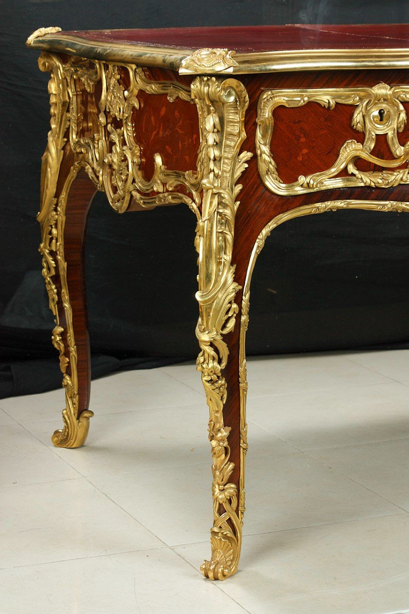 Bureau Plat de Style Louis XV d'après un modèle de J. Dubois, France, Circa 1880-photo-2