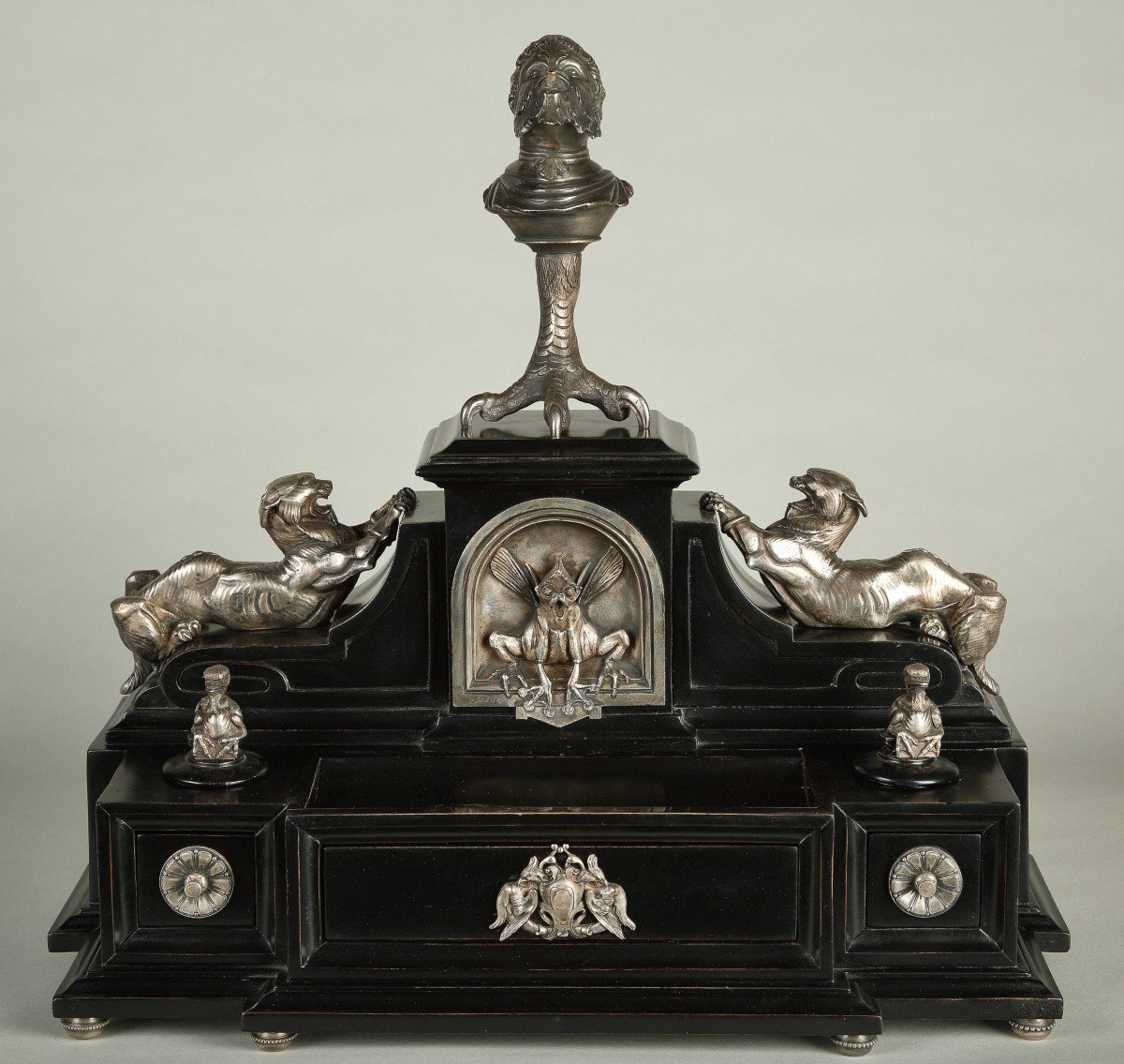 Neo-greek Inkwell By C.g. Diehl, E. Frémiet And J. Brandely, France, Circa 1867 