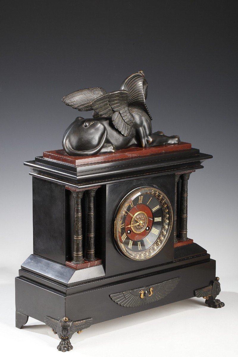 Neo-egyptian Clock Attributed To G. Servant, France, Circa 1870-photo-4