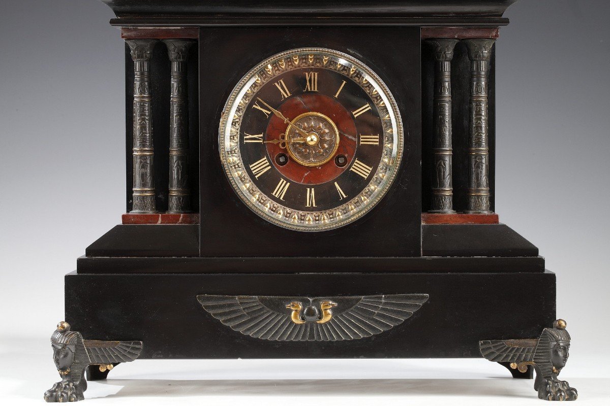 Neo-egyptian Clock Attributed To G. Servant, France, Circa 1870-photo-1