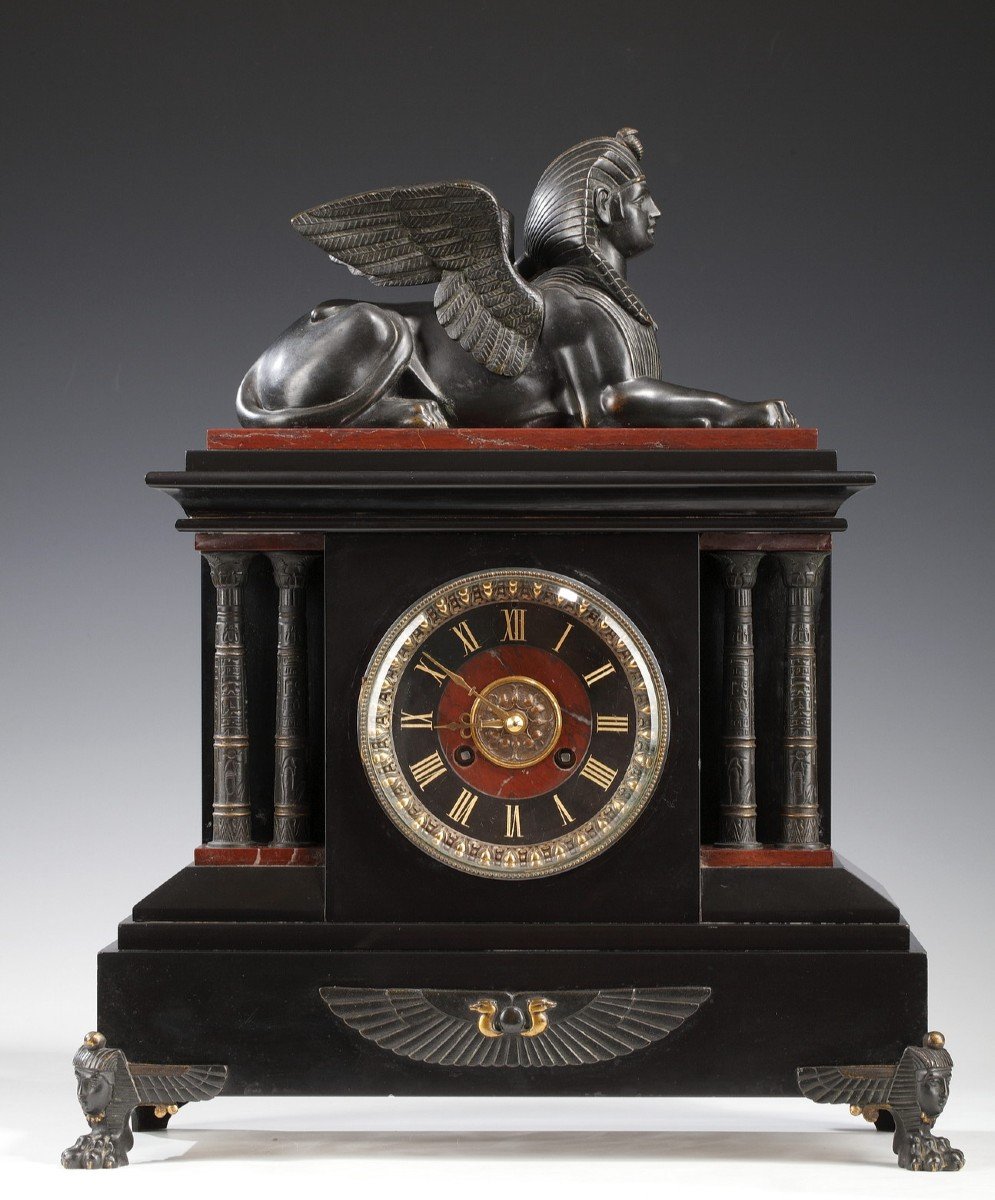 Neo-egyptian Clock Attributed To G. Servant, France, Circa 1870