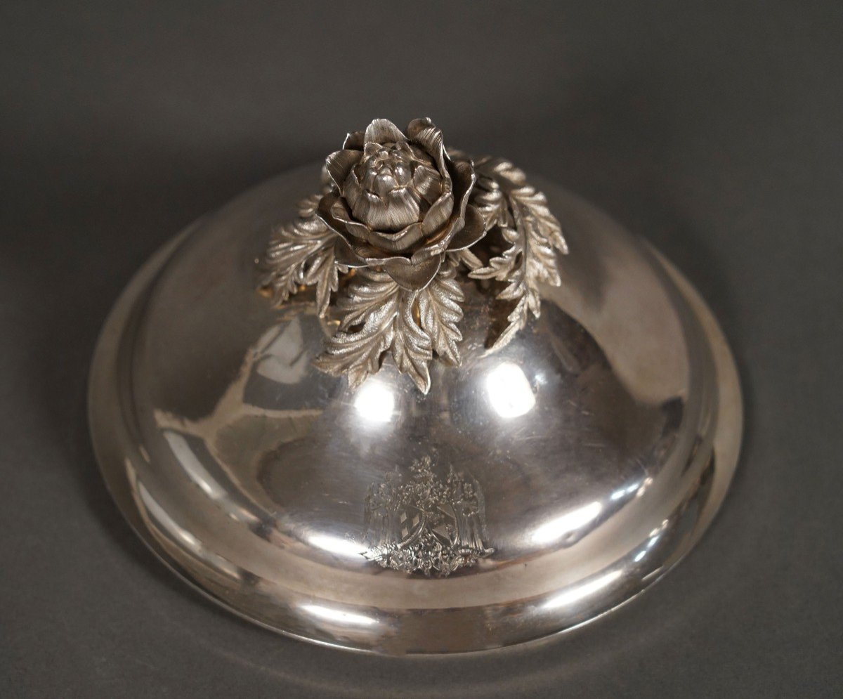 Pair Of Silver Plates Domes Cover, France, Circa 1870-photo-1