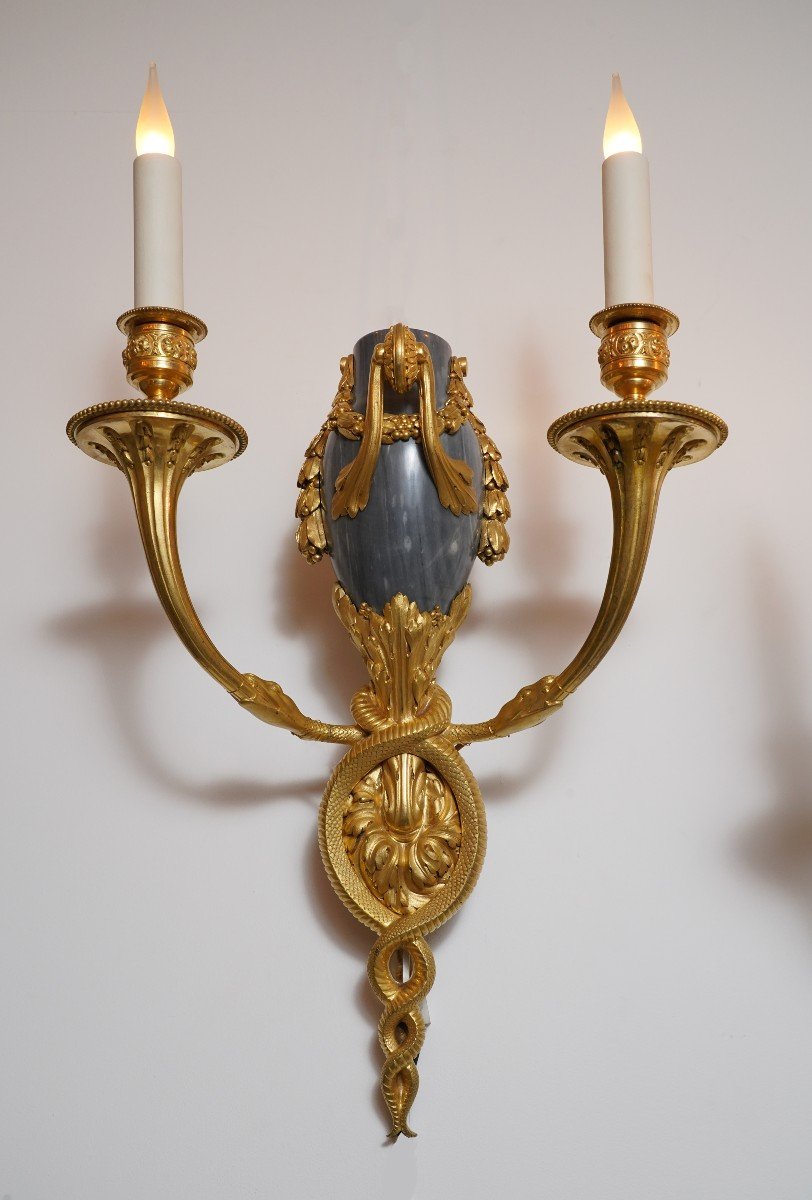 Beautiful Pair Of Wall-lights, Attributed To Henry Dasson-photo-3
