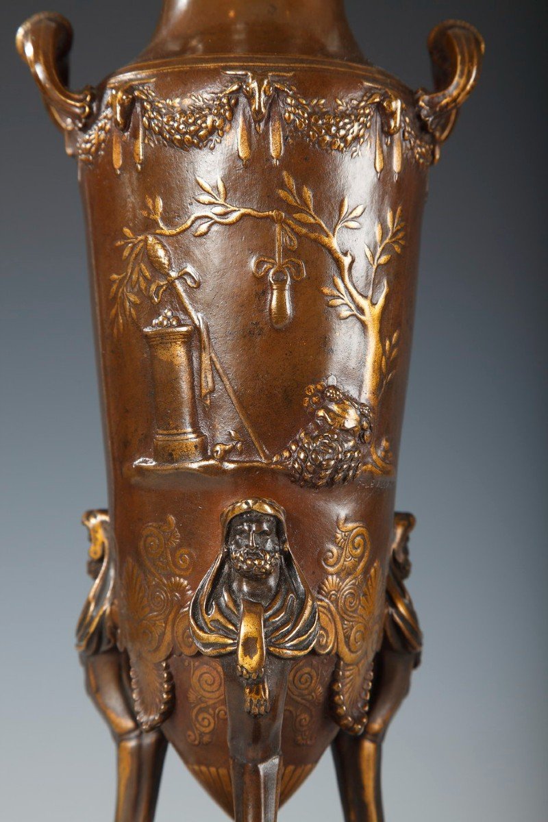 Paire de Vases Amphores Néo-grecs, F. Levillain Et F. Barbedienne, France, Circa 1880-photo-1