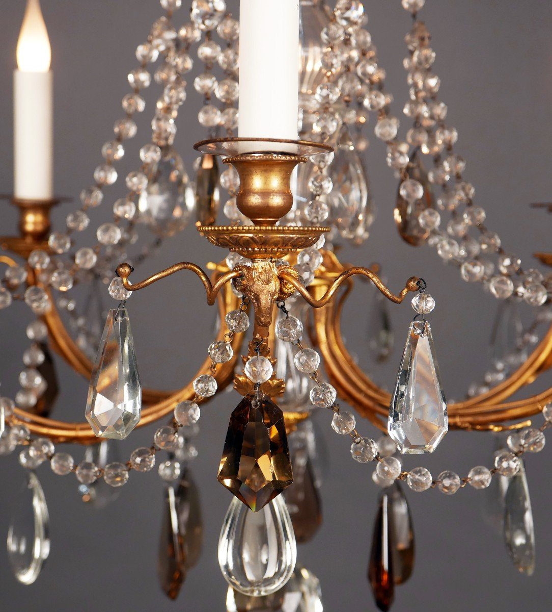 Chandelier "aux Têtes De Béliers", Attributed To H. Vian, France, Circa 1890-photo-4