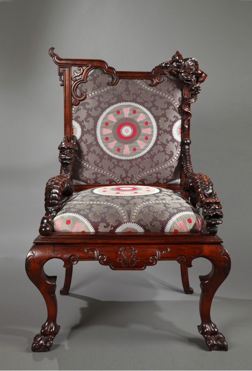 Pair Of Japanese Armchairs Attr. To G. Viardot, France, Circa 1880-photo-2