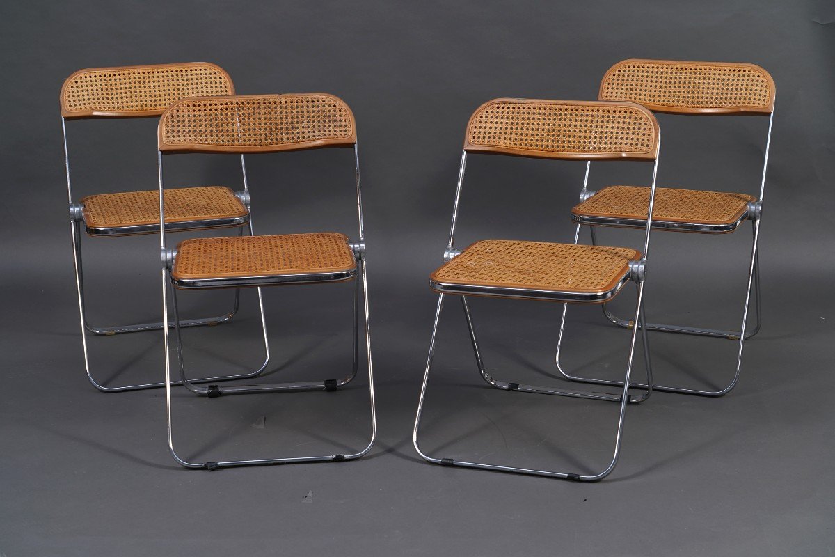 Suite Of Four “plia” Folding Chairs, Castelli/giancarlo Piretti, Italy, Circa 1960-photo-2